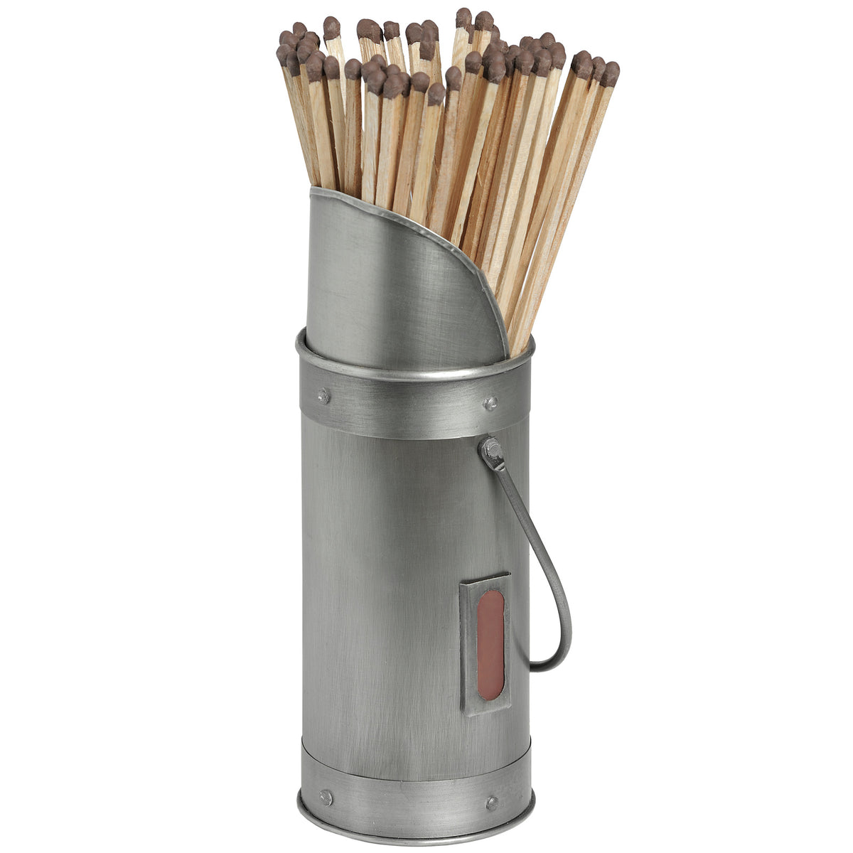 Antique Pewter Match Holder With 60 Matches - image 2