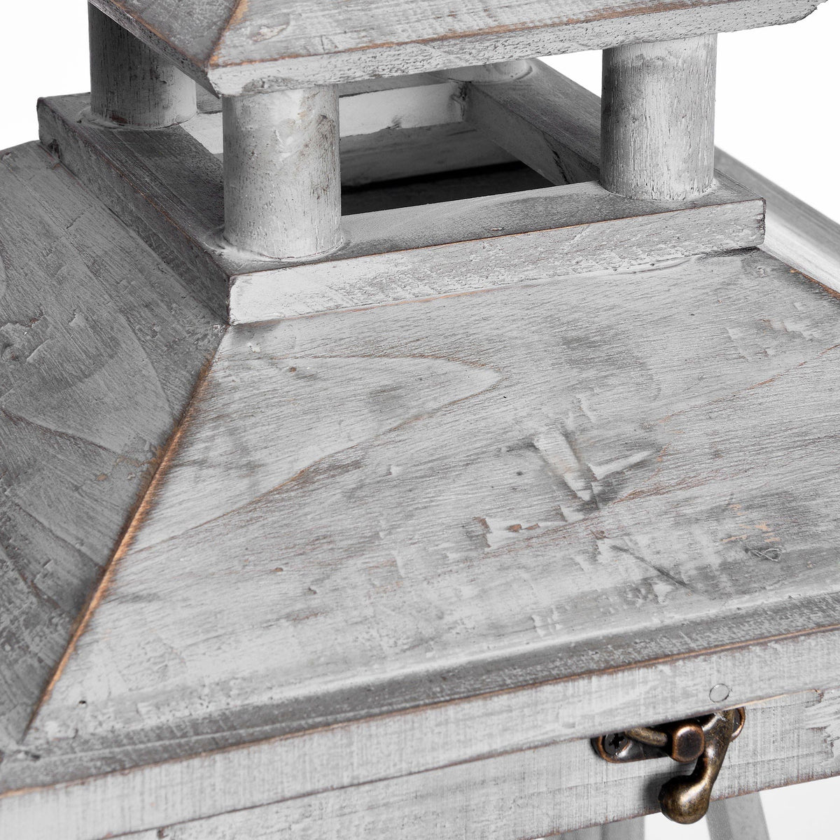 Set Of Three Wooden Lanterns With Traditional Cross Section - image 2