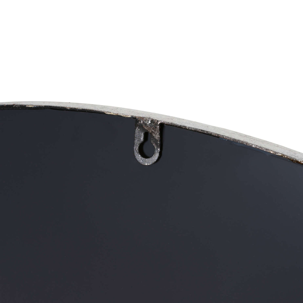 Silver Foil Large Circular Metal Wall Mirror - image 3