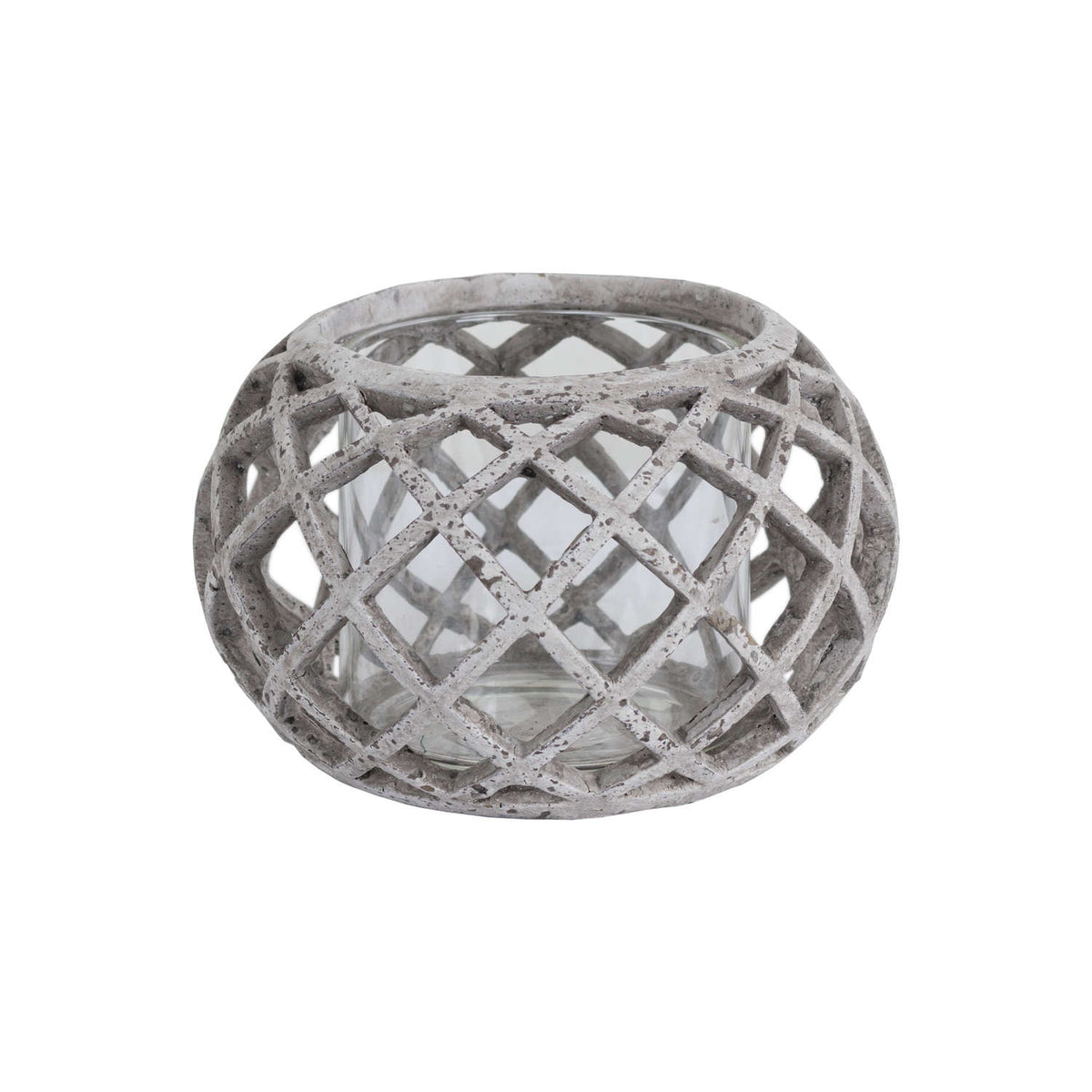 Round Ceramic Lattice Hurricane Lantern - image 1