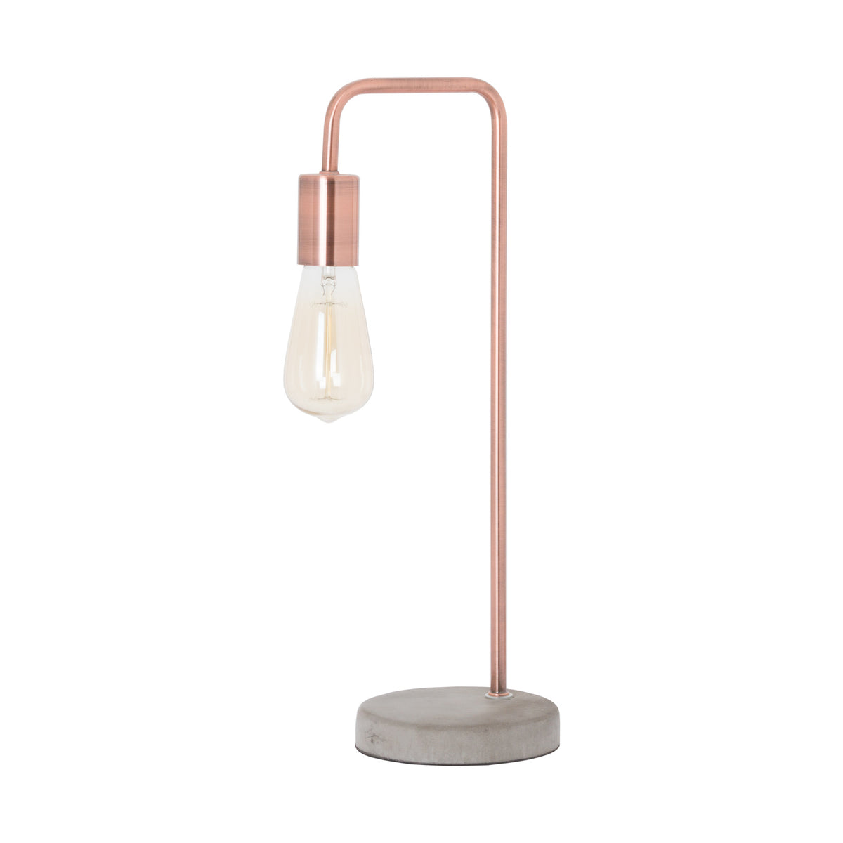 Copper Industrial Lamp With Stone Base - image 3