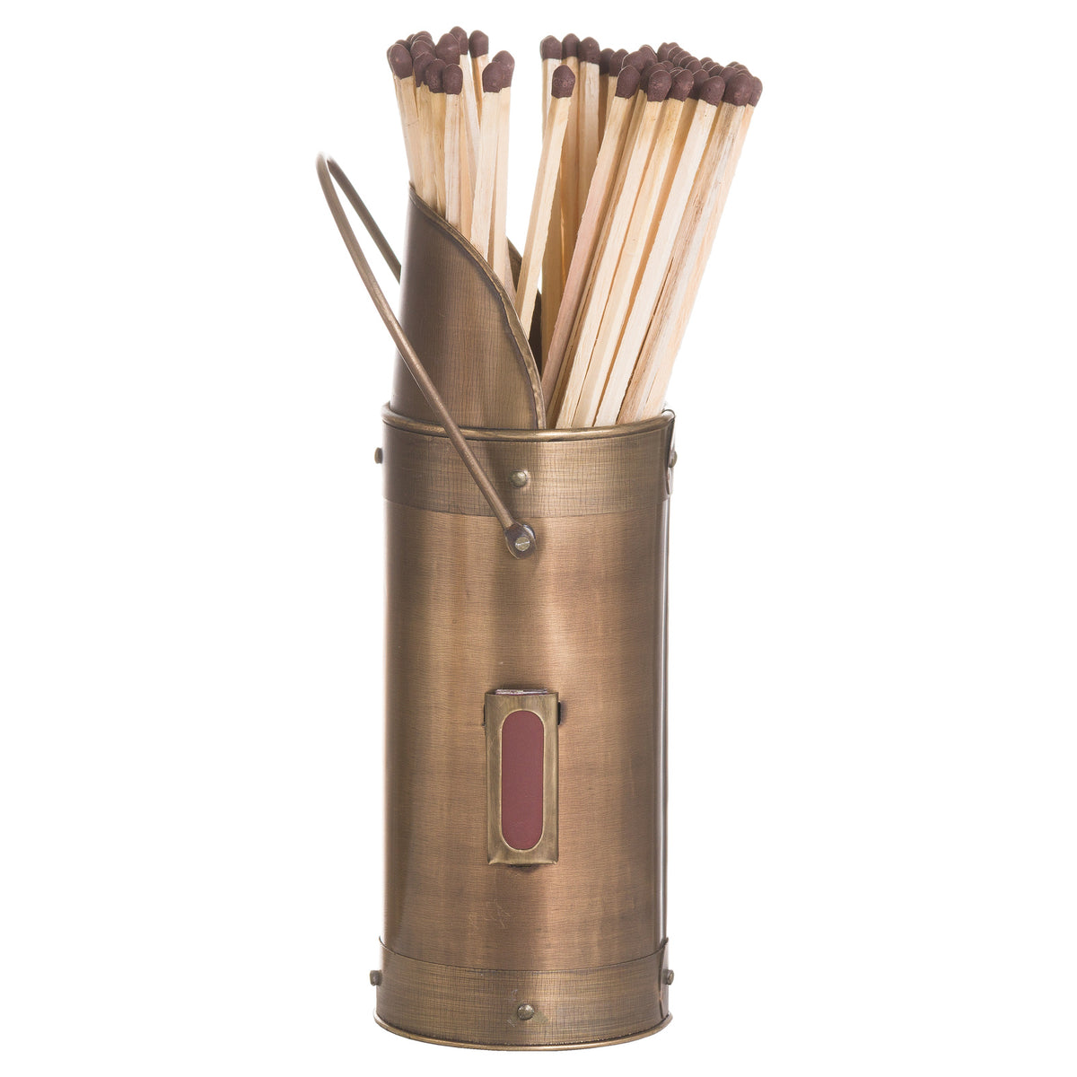 Antique Bronze Matchstick Holder With 60 Matches - image 2