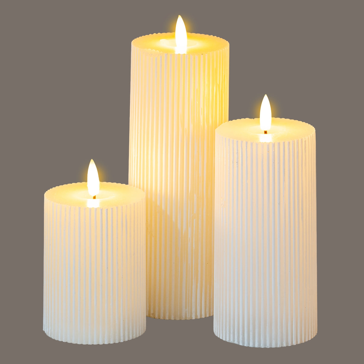 Luxe Collection Natural Glow 3x6 Textured Ribbed LED Candle - image 4