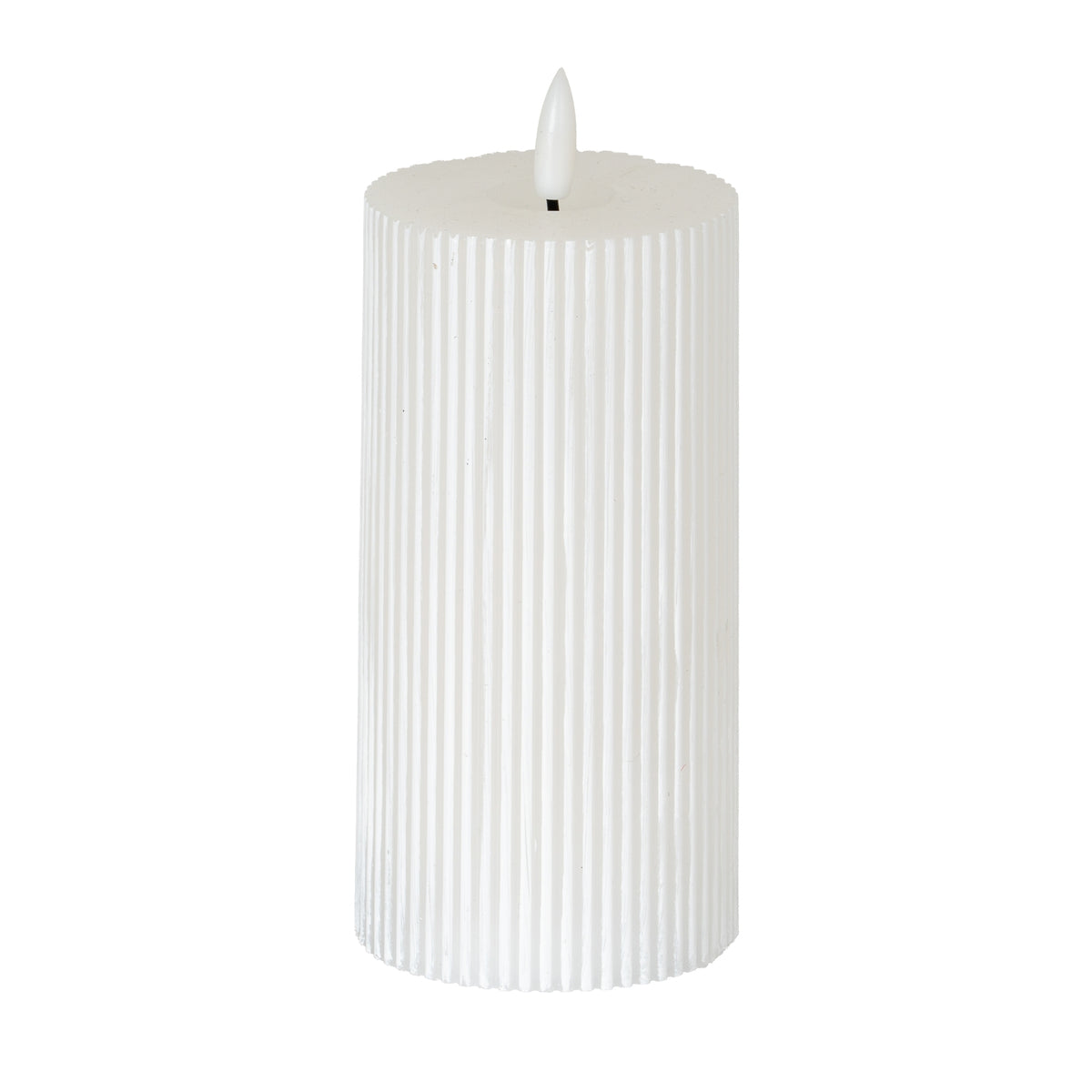Luxe Collection Natural Glow 3x6 Textured Ribbed LED Candle - image 1