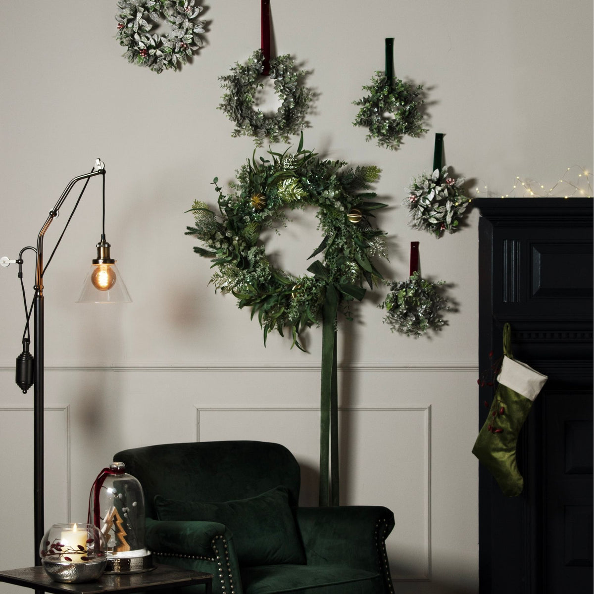 Small Frosted Eucalyptus Candle Wreath - image 3