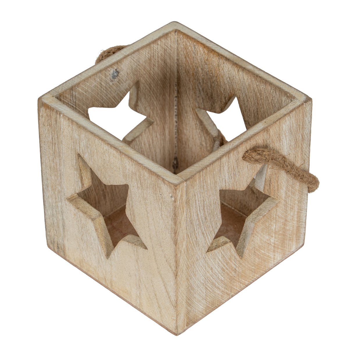 Washed Wood Large Star Tealight Candle Holder - image 3