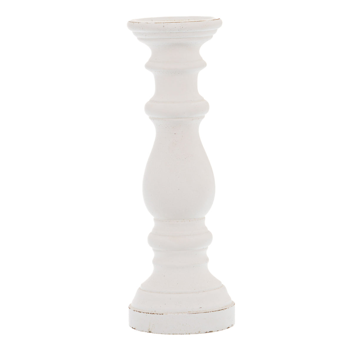 Matt White Ceramic Column Candle Holder - image 1