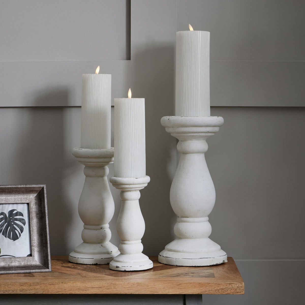 Matt White Ceramic Candle Holder - image 4