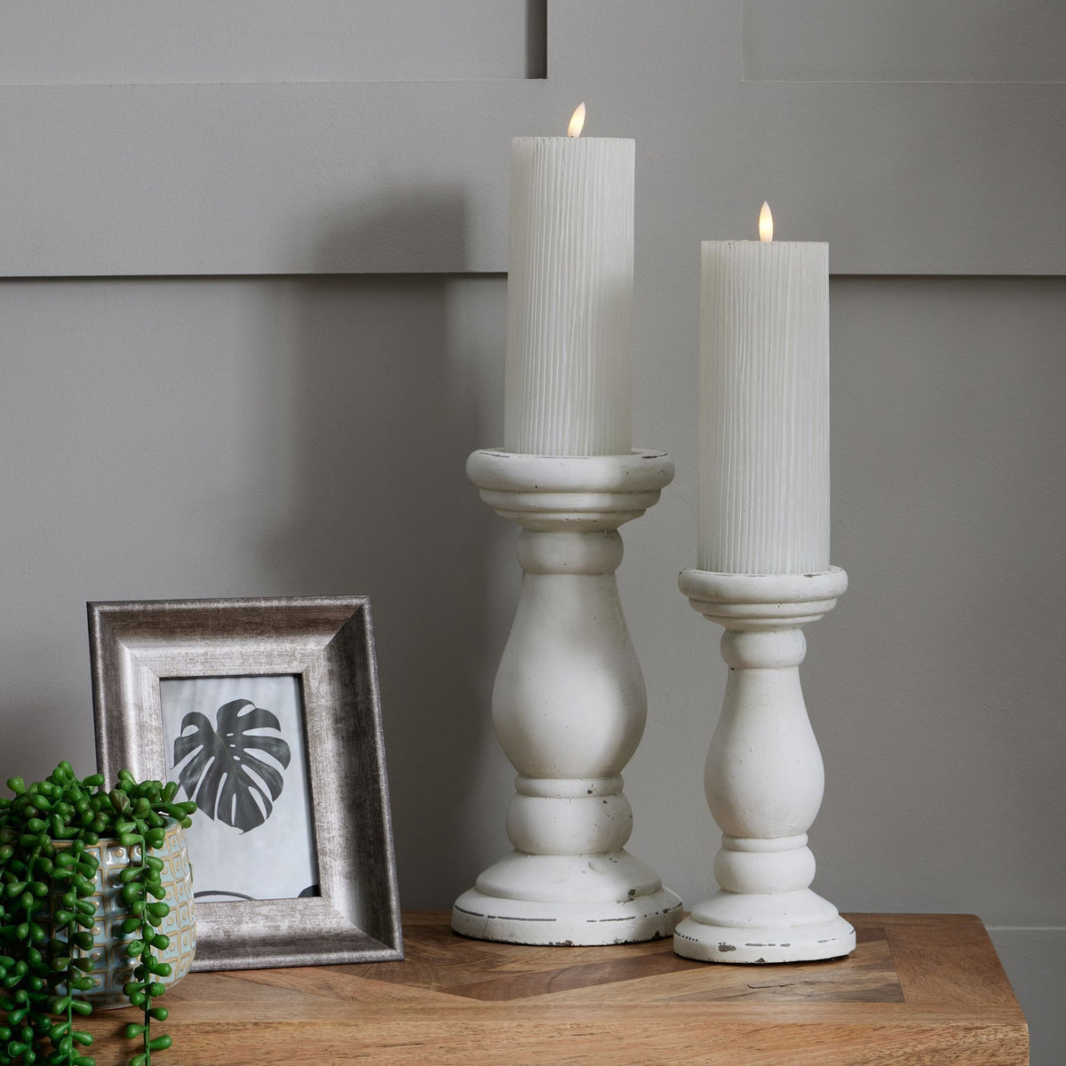 Matt White Ceramic Candle Holder - image 5