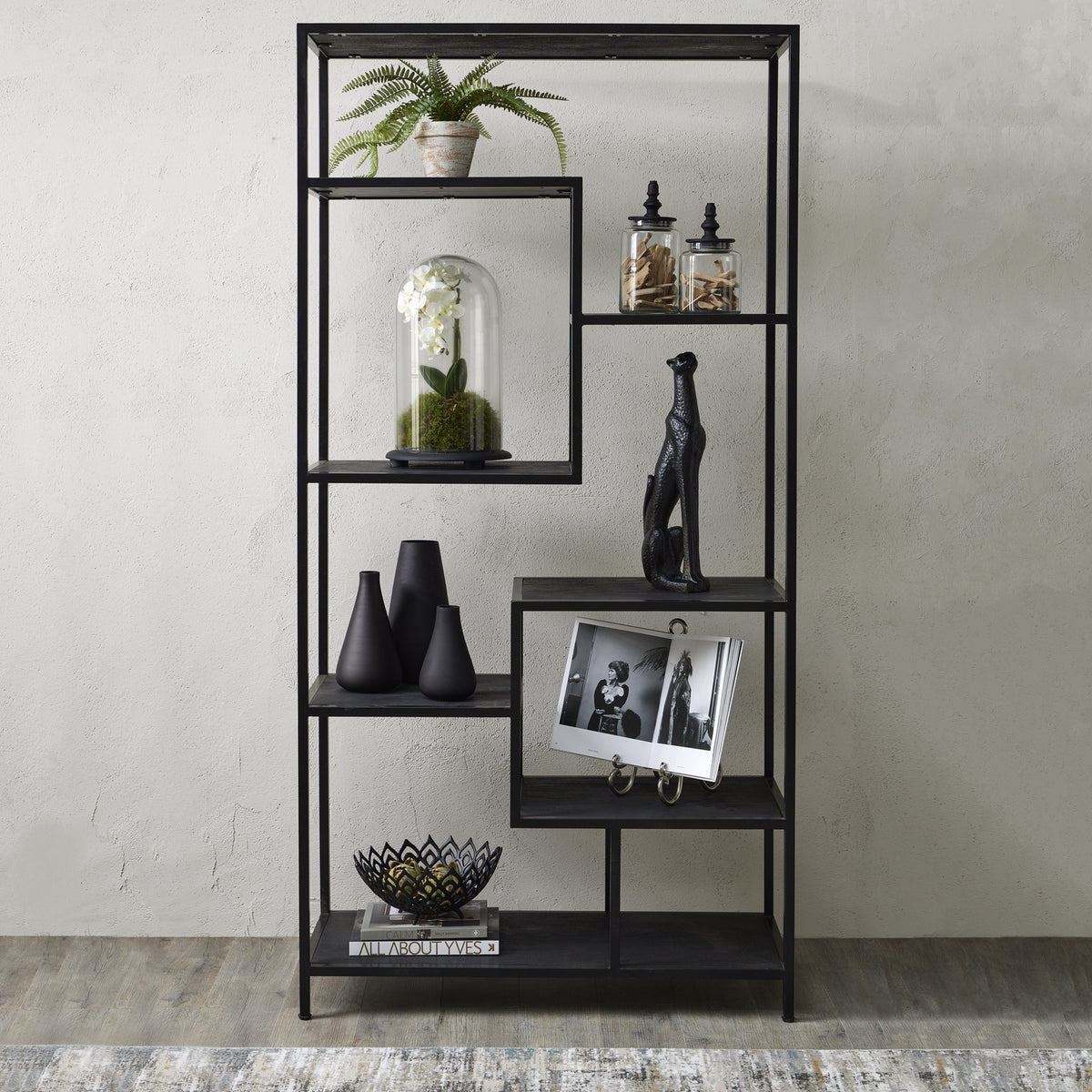 Large Black Multi Shelf Unit - image 1