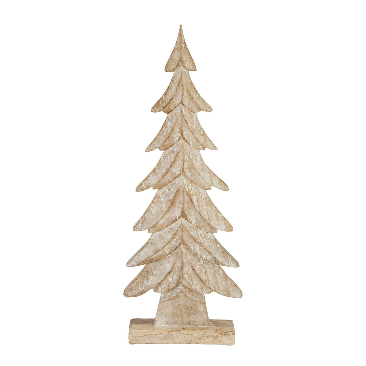 Carved Wood Christmas Tree - image 1