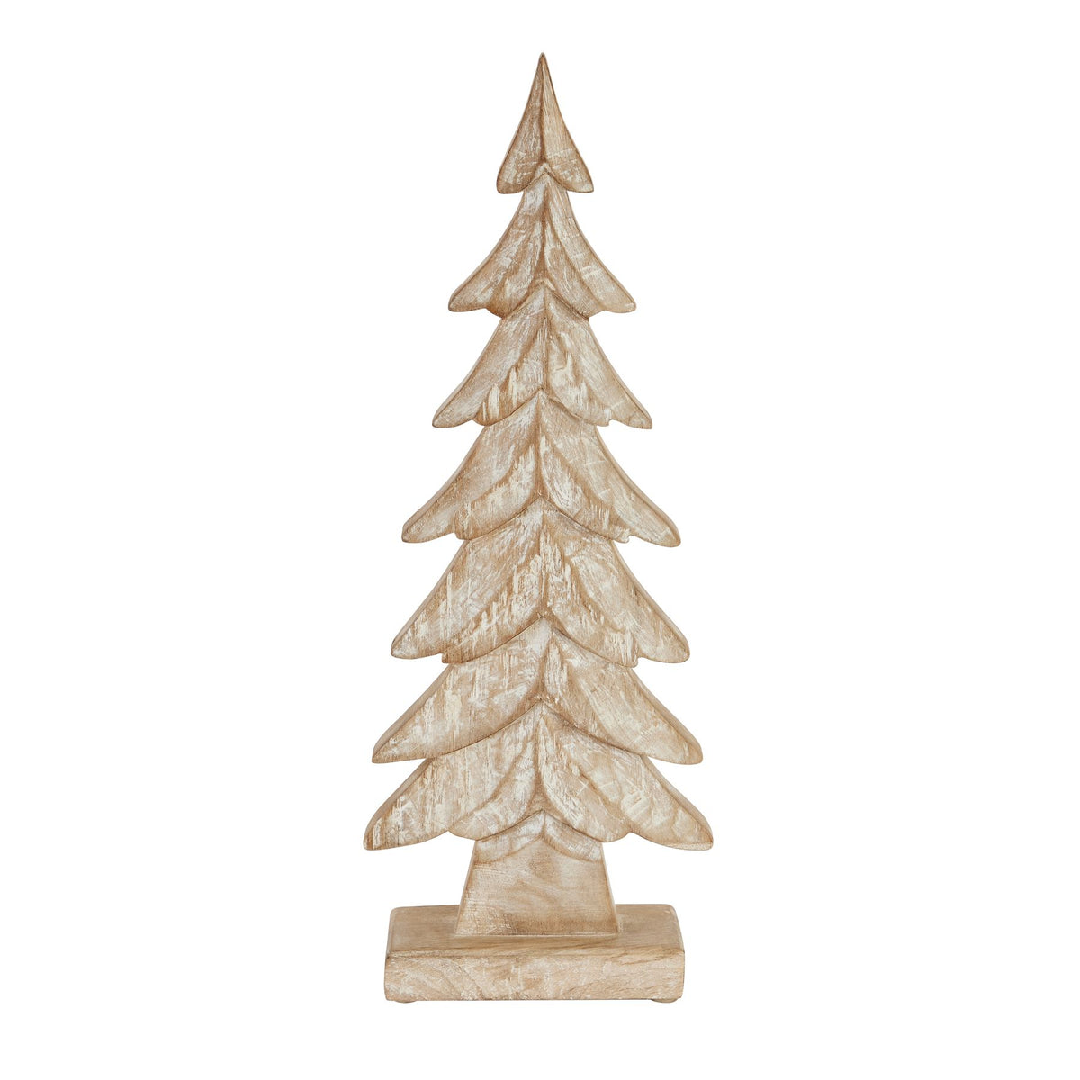 Carved Wood Large Christmas Tree - image 1