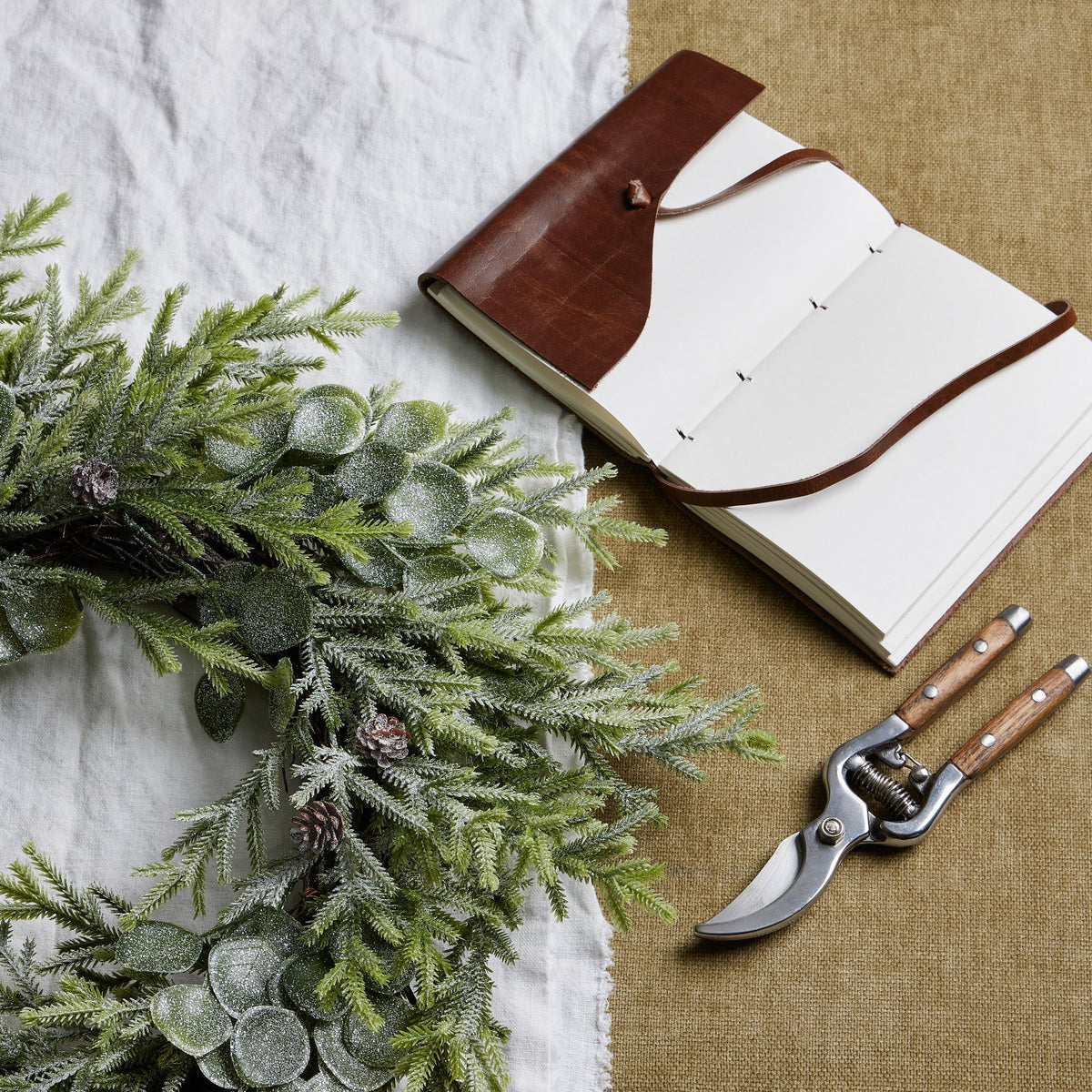 Frosted Pine And Eucalyptus Wreath - image 5