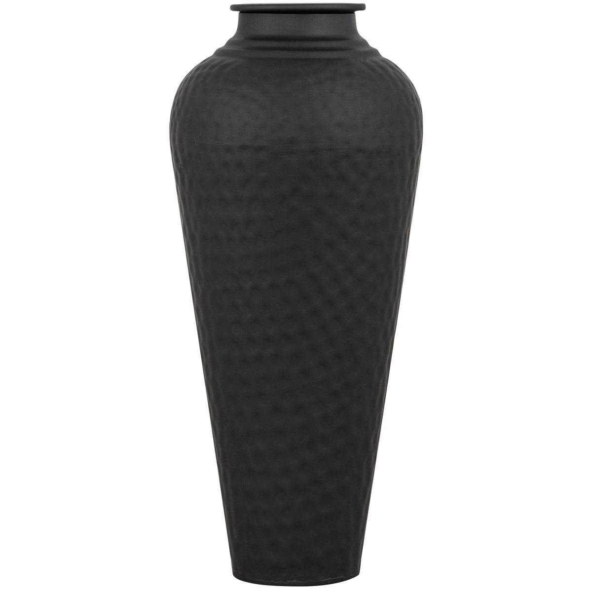 Matt Black Hammered Vase With Lid - image 5
