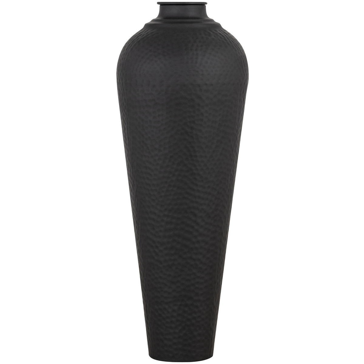 Matt Black Medium Hammered Vase With Lid - image 2