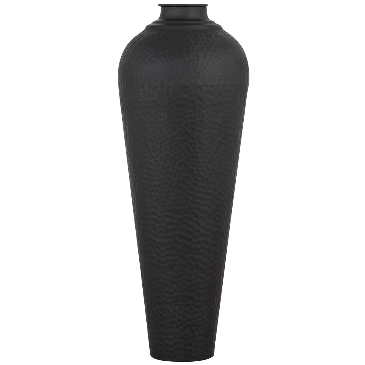 Matt Black Medium Hammered Vase With Lid - image 4