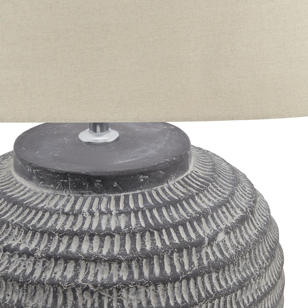 Amalfi Grey Stone Carved Lamp - image 3