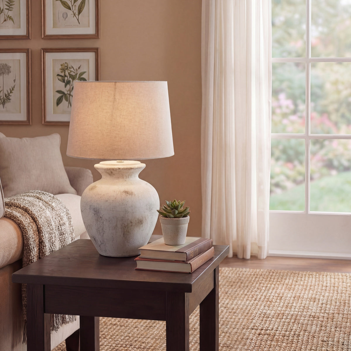 Downton Antique White Lamp - image 1