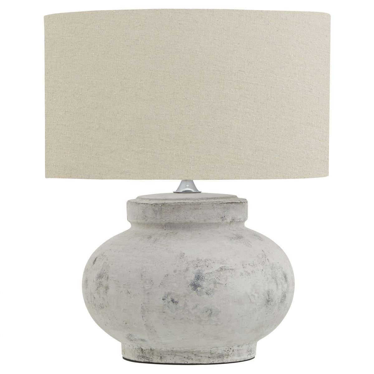 Darcy Antique White Squat Table Lamp With Linen Shade - image 2