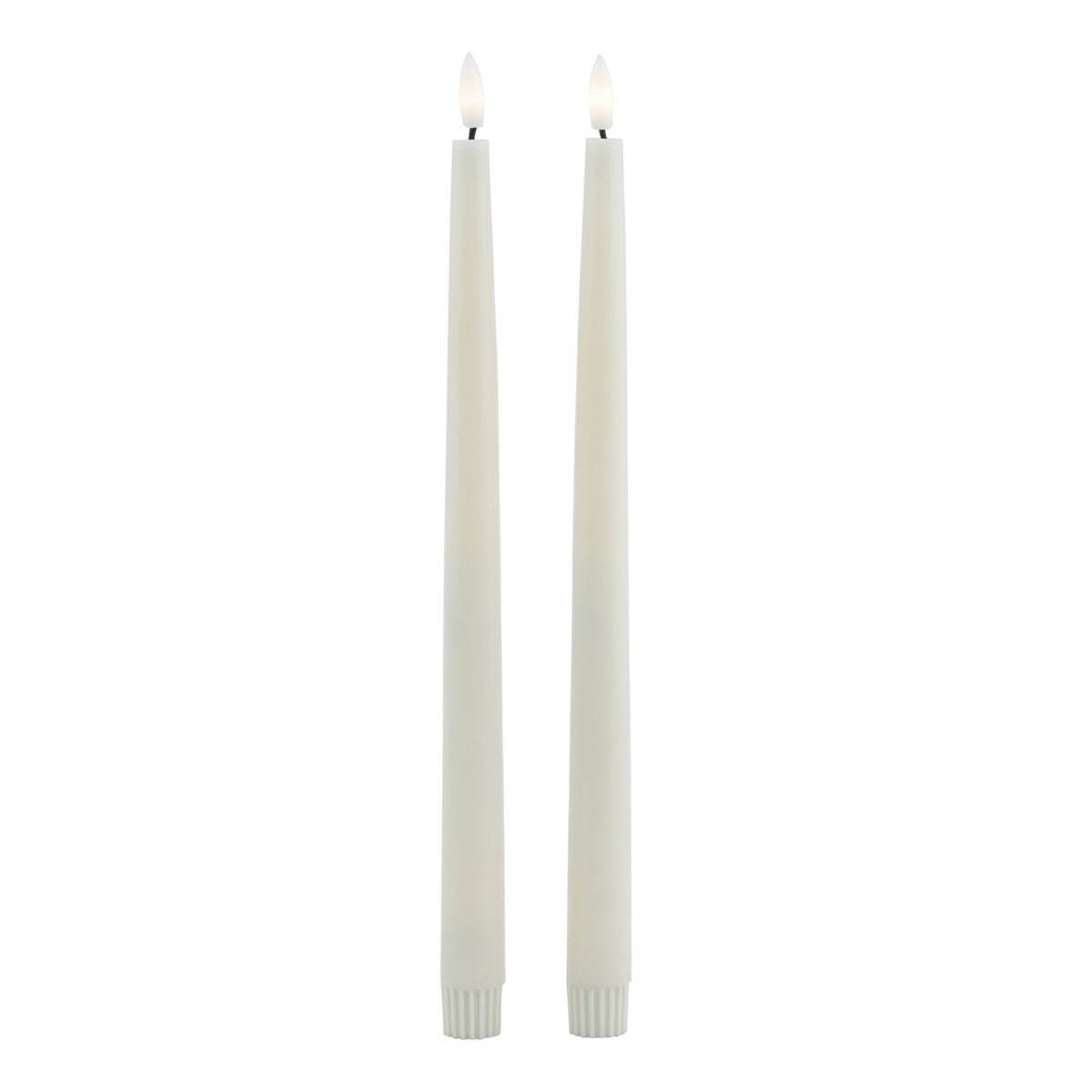 Luxe Collection S/2 Taupe LED Wax Dinner Candles - image 3