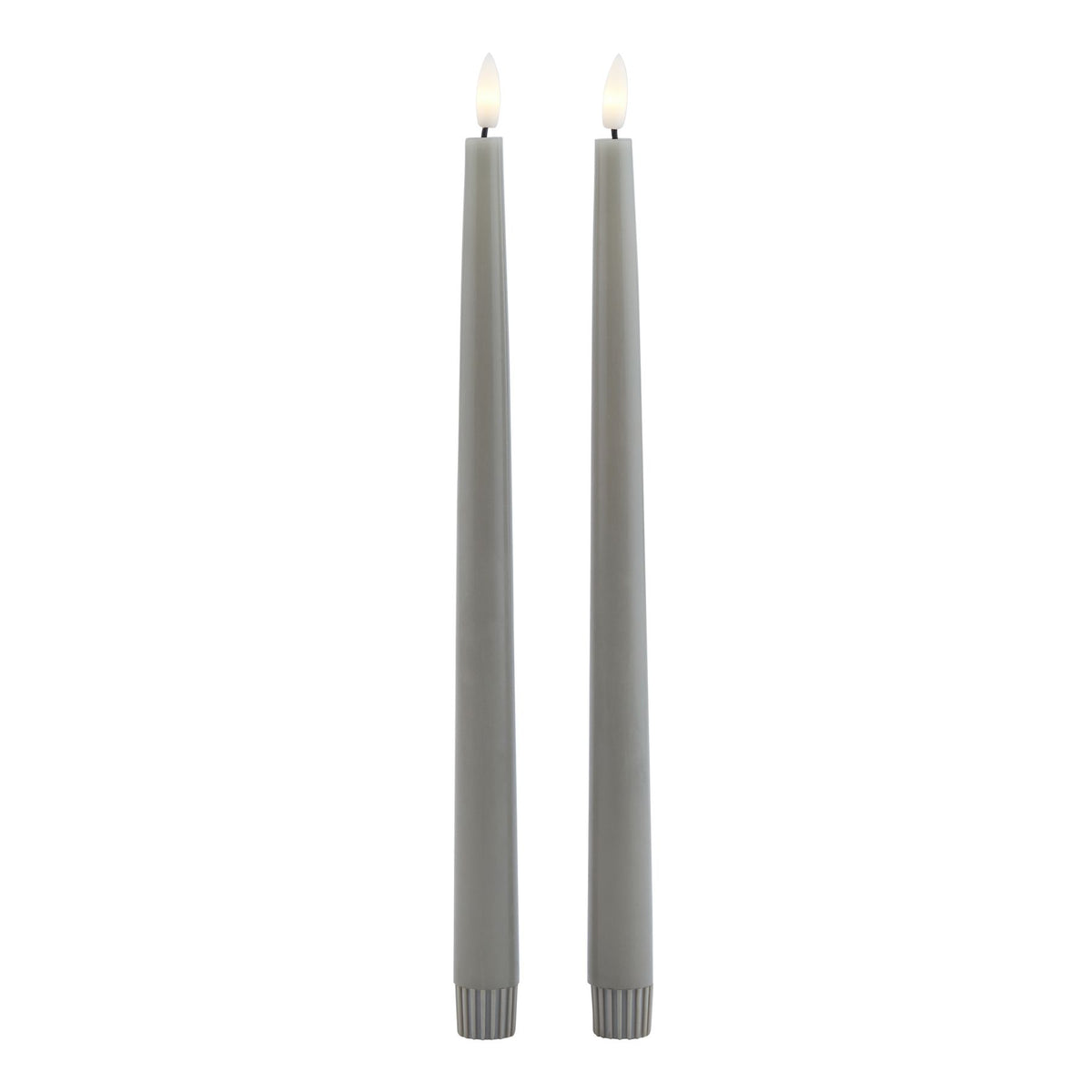 Luxe Collection S/2 Grey LED Wax Dinner Candles - image 2
