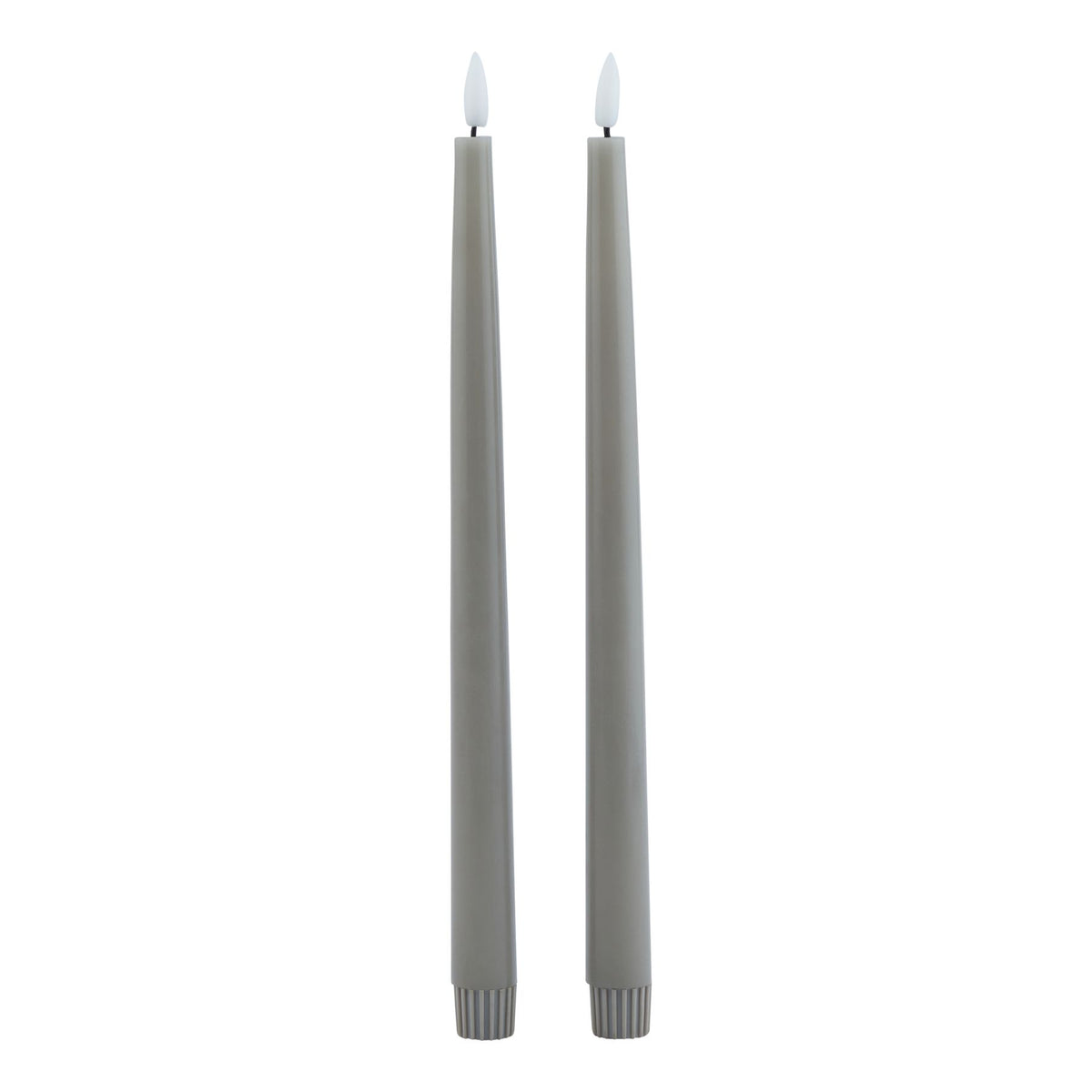 Luxe Collection S/2 Grey LED Wax Dinner Candles - image 1