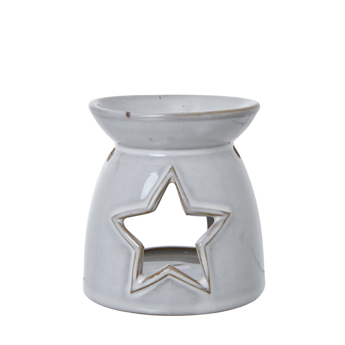 White Ceramic Star Cut-Out Wax Melt Tealight Holder - image 1