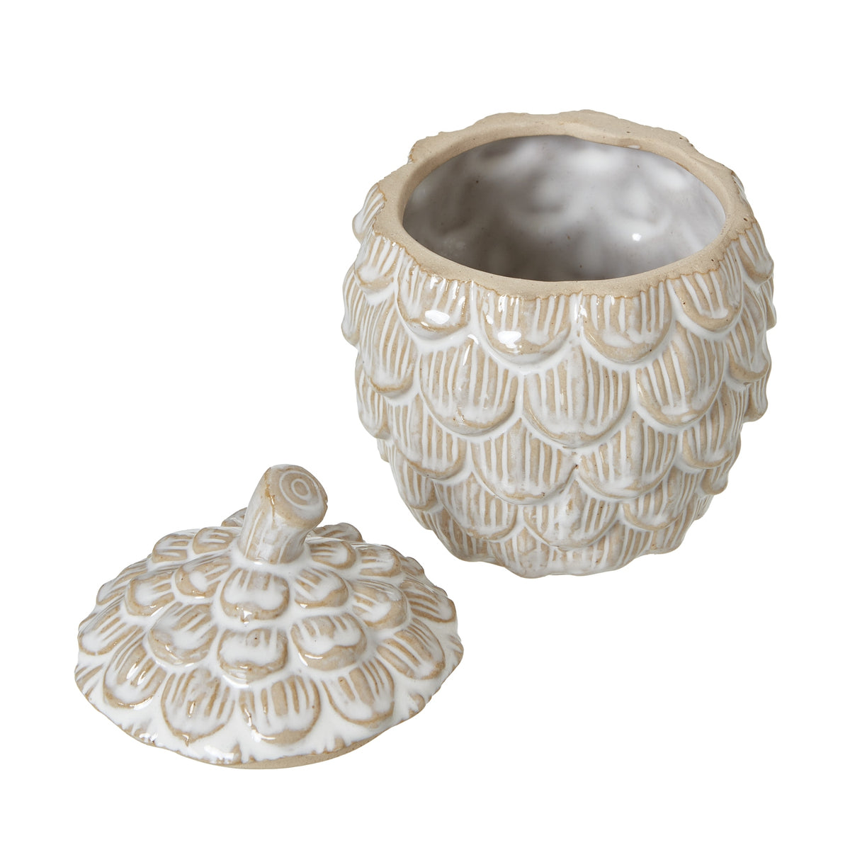 Medium Ceramic Pine Cone Trinket Dish With Lid - image 4