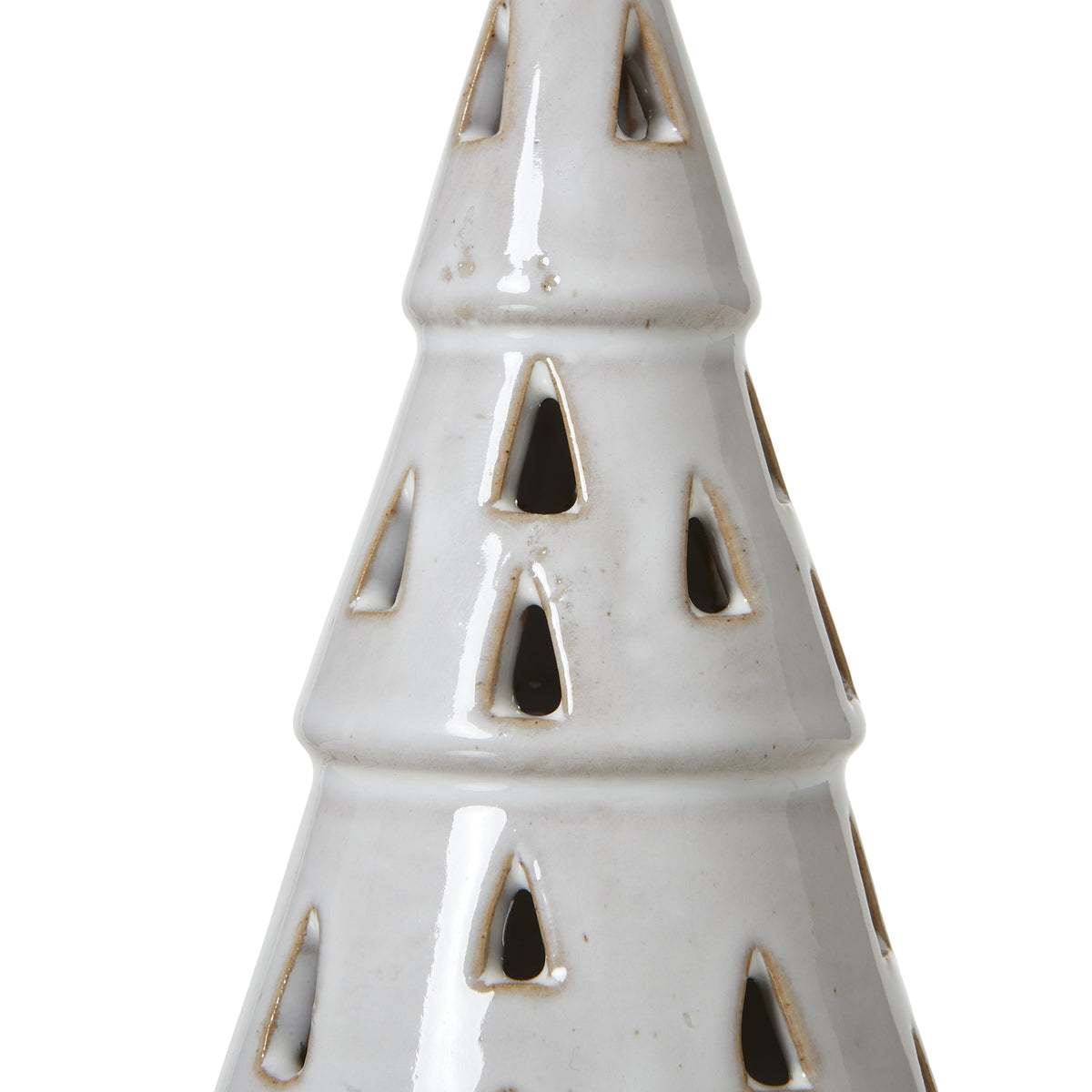 Small White Ceramic Cut-Out Tree With LED Lights - image 2