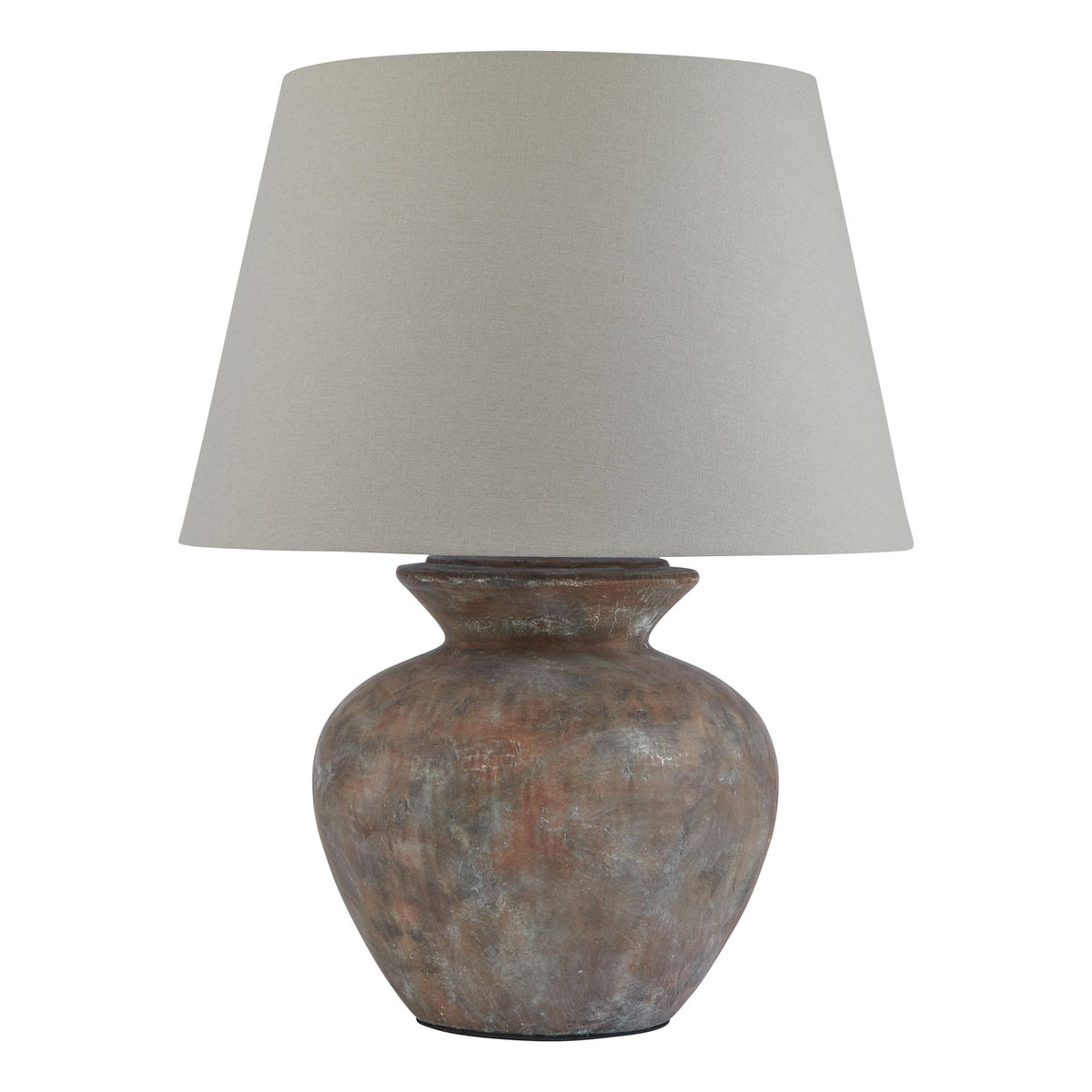 Siena Brown Round Table Lamp With Linen Shade - image 1