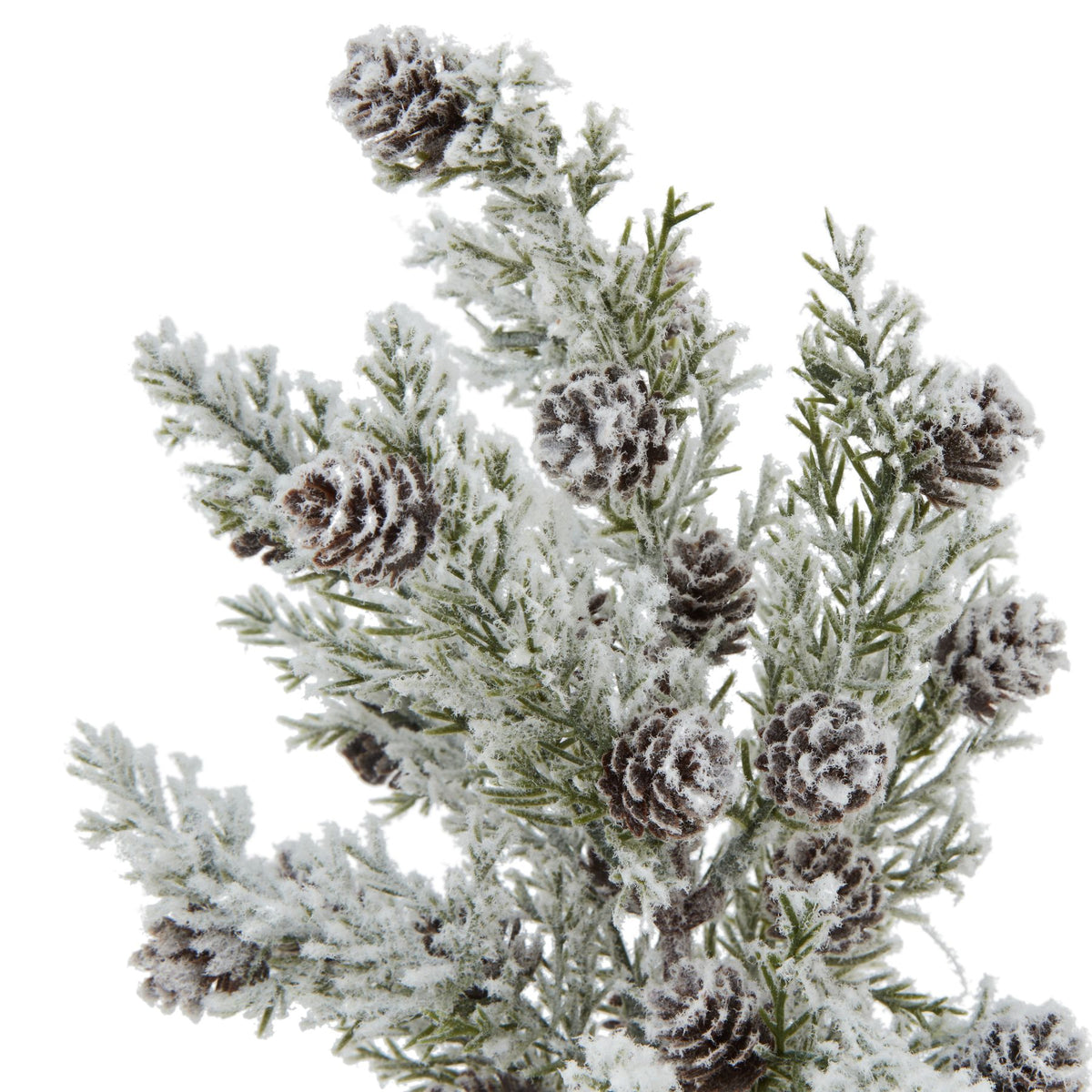 Small Snowy Fir Tree With Pinecones In Wood Log - image 2