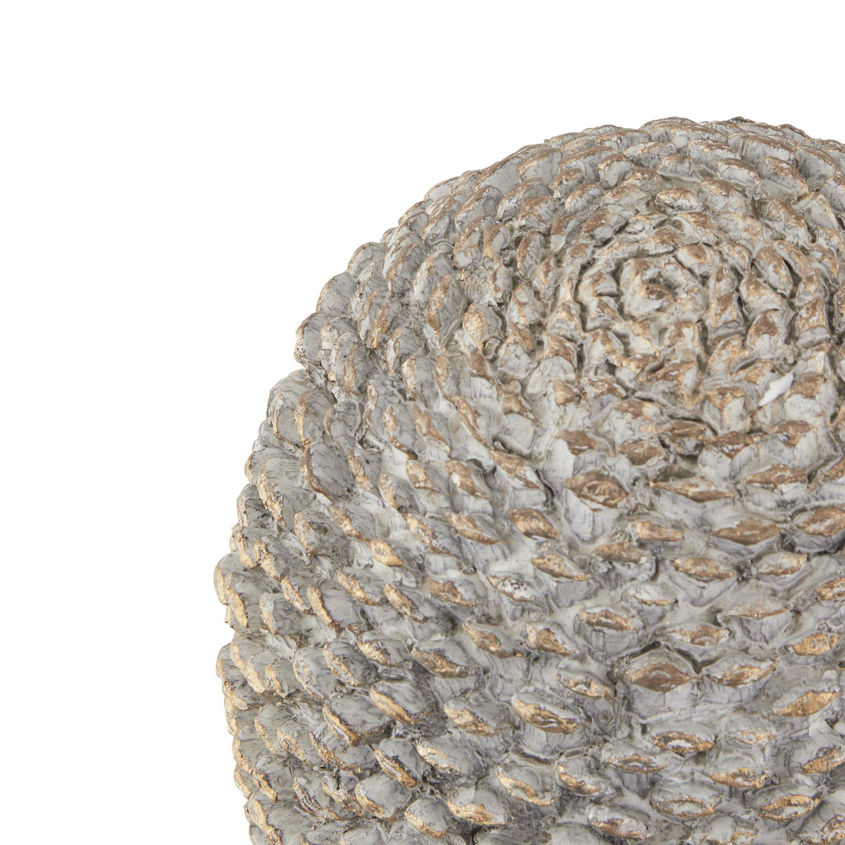 Large Stone Effect Pinecone Ornament With Gold Accents - image 2