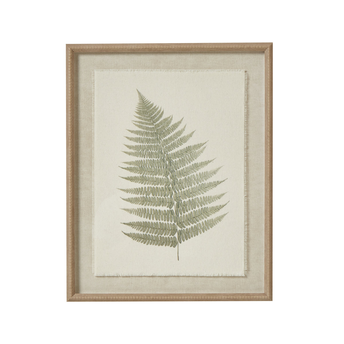 Bracken Art On Texture-Torn Paper With Beaded Frame - image 2