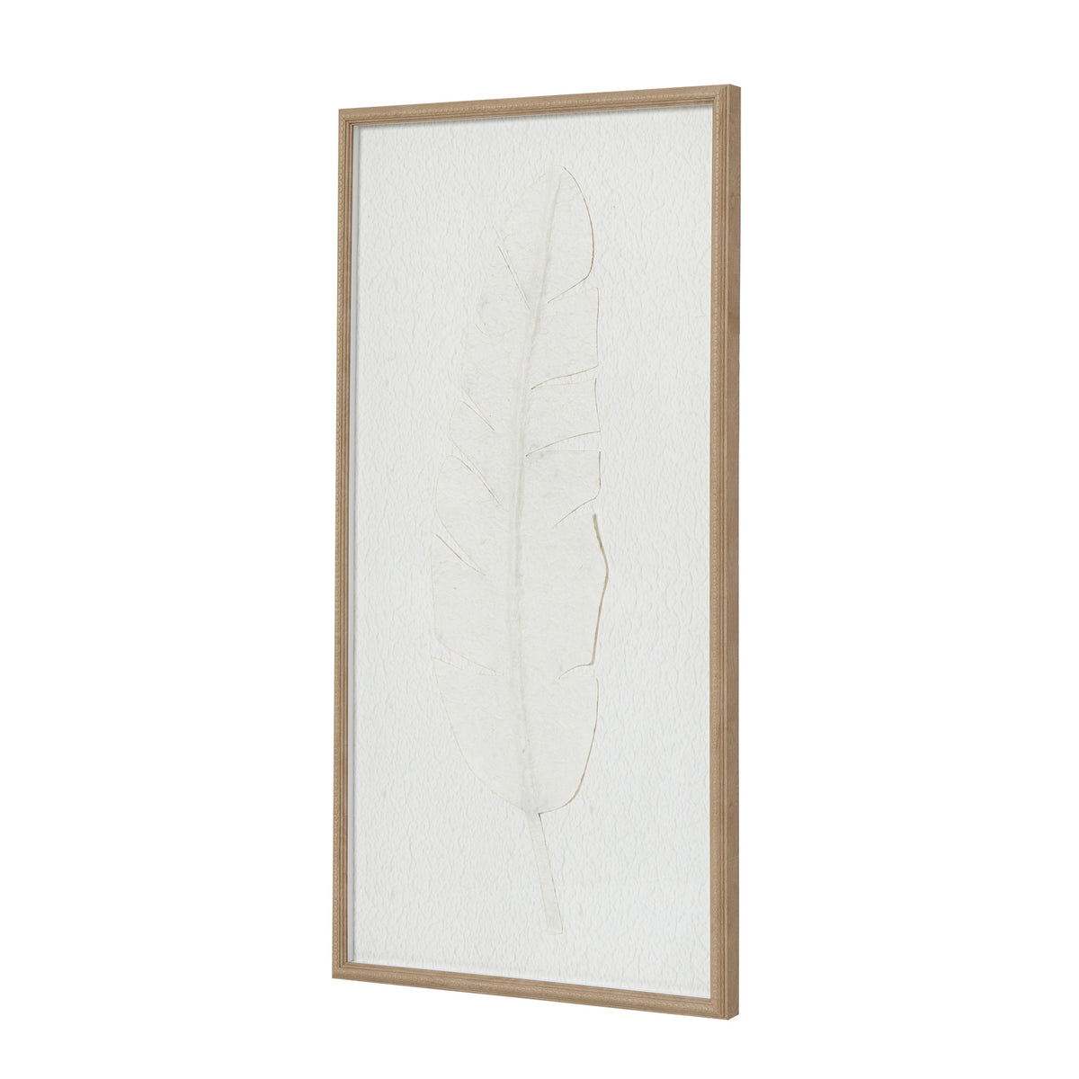 Large Quill White Feather Art Mounted In Beaded Frame - image 3