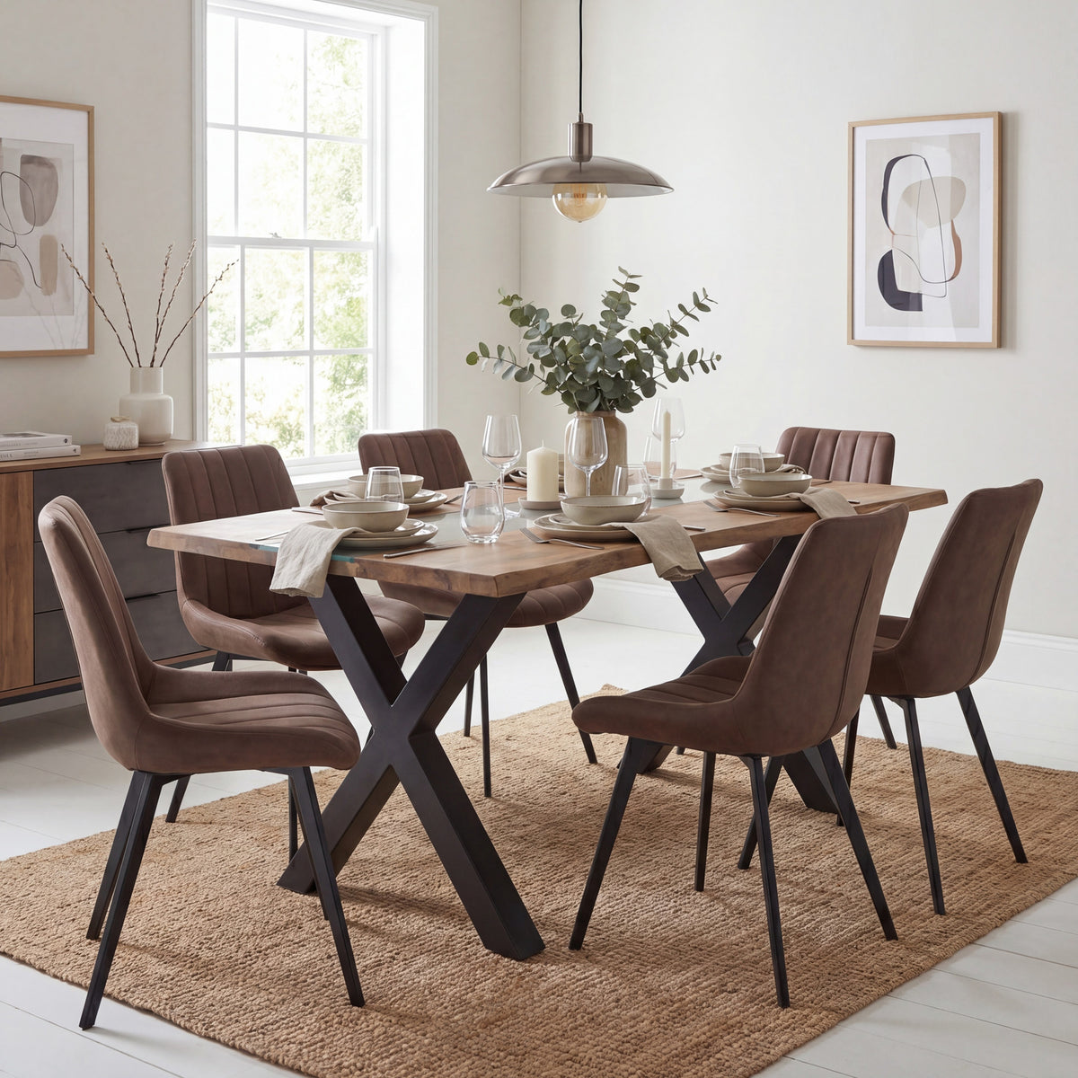 Live Edge Collection Light Acacia River Dining Table - image 1