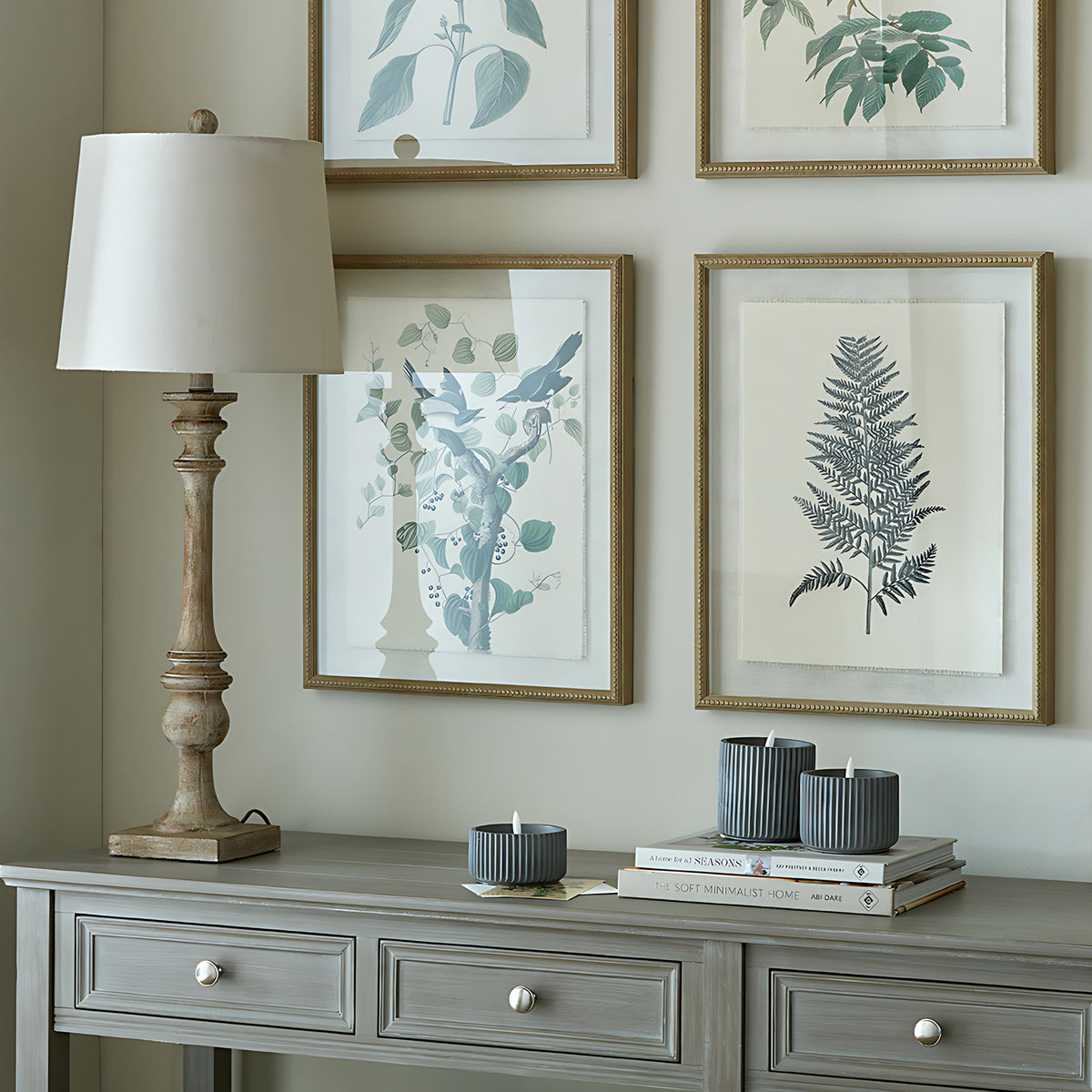 Pallido Candlestick Table Lamp With Linen Shade - image 1