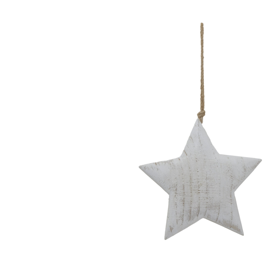 Large Whitewashed Rustic Hanging Star - image 1