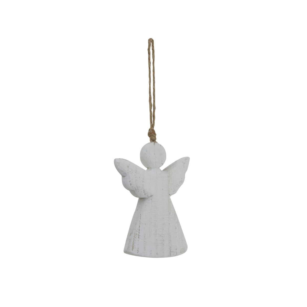 Whitewashed Rustic Hanging Angel - image 2