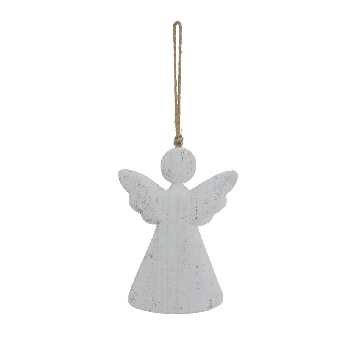 Large Whitewashed Rustic Hanging Angel - image 1