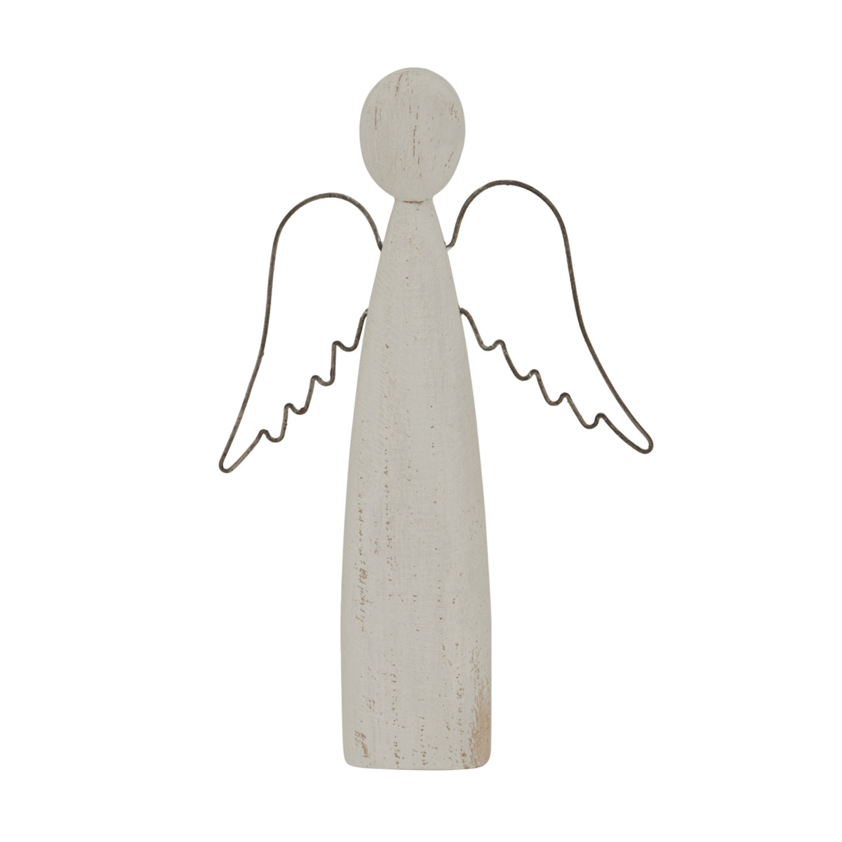 Whitewashed Rustic Standing Angel - image 1
