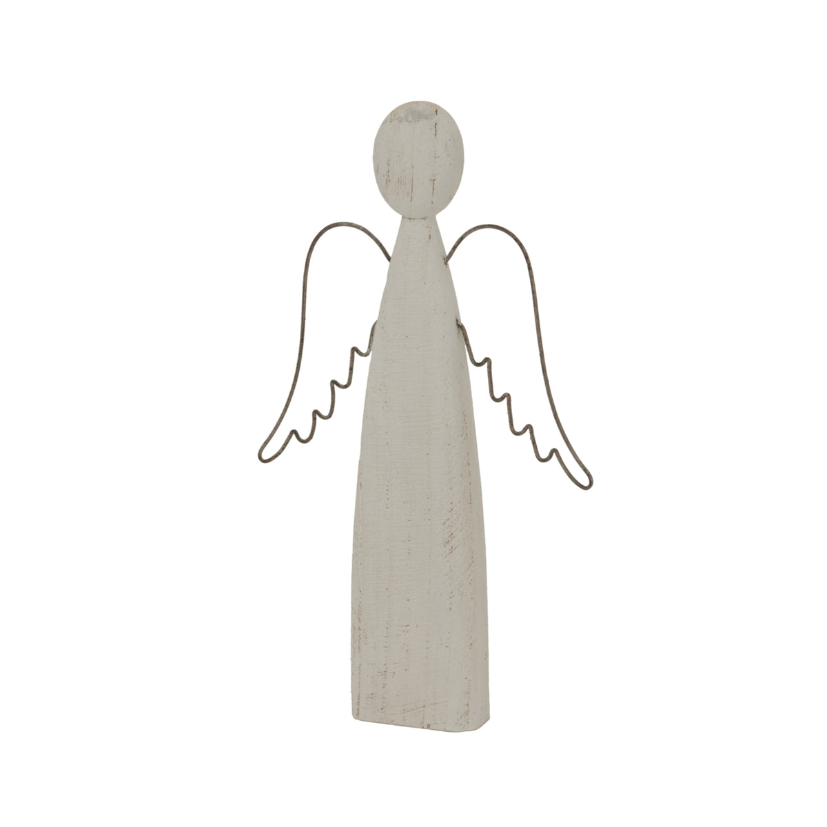 Large Whitewashed Rustic Standing Angel - image 2