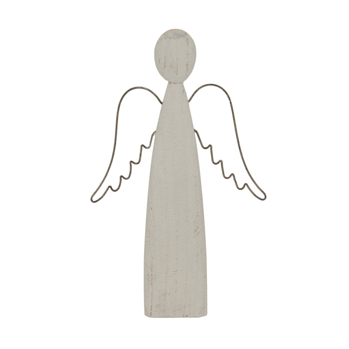 Large Whitewashed Rustic Standing Angel