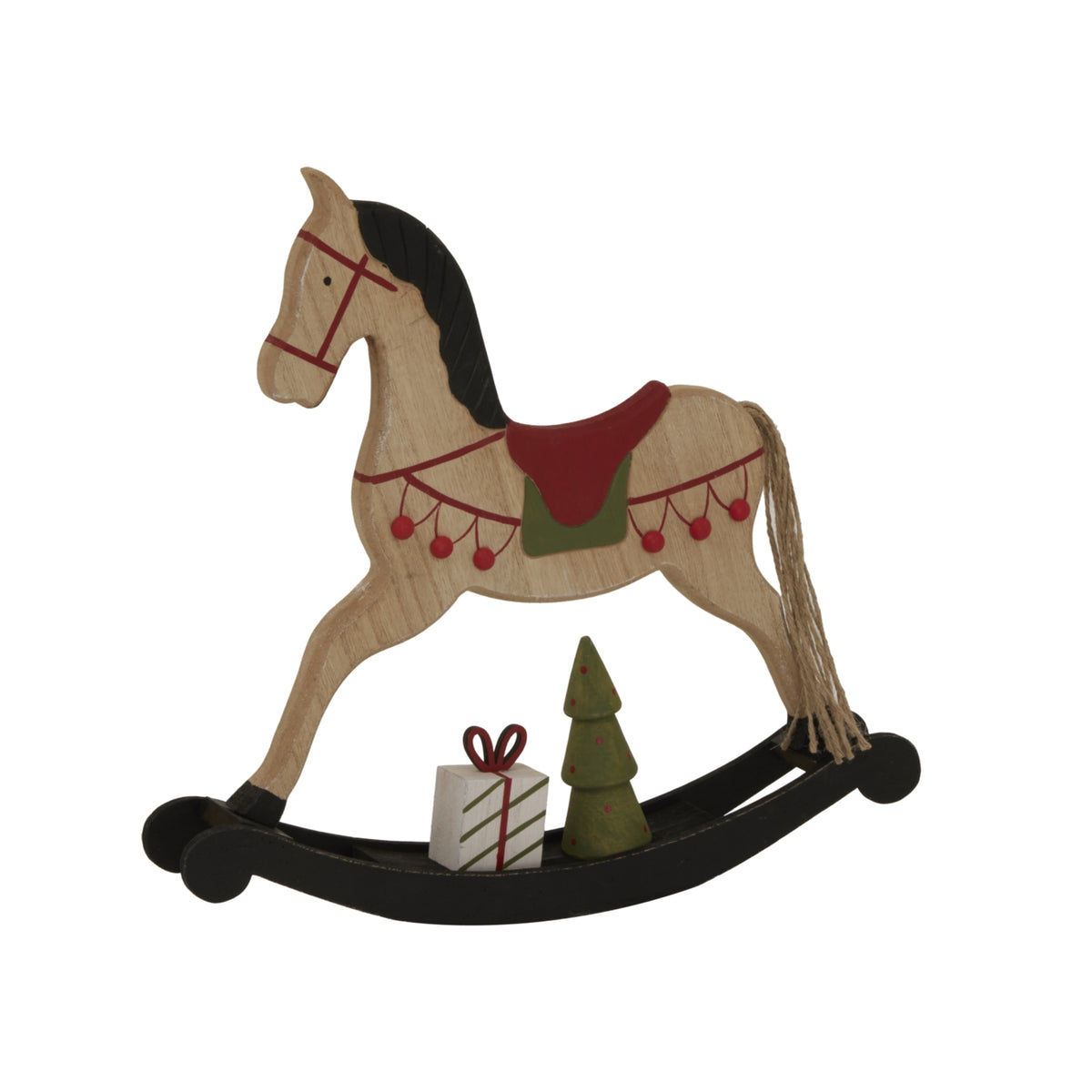 Large Rustic Decorated Rocking Horse - image 2