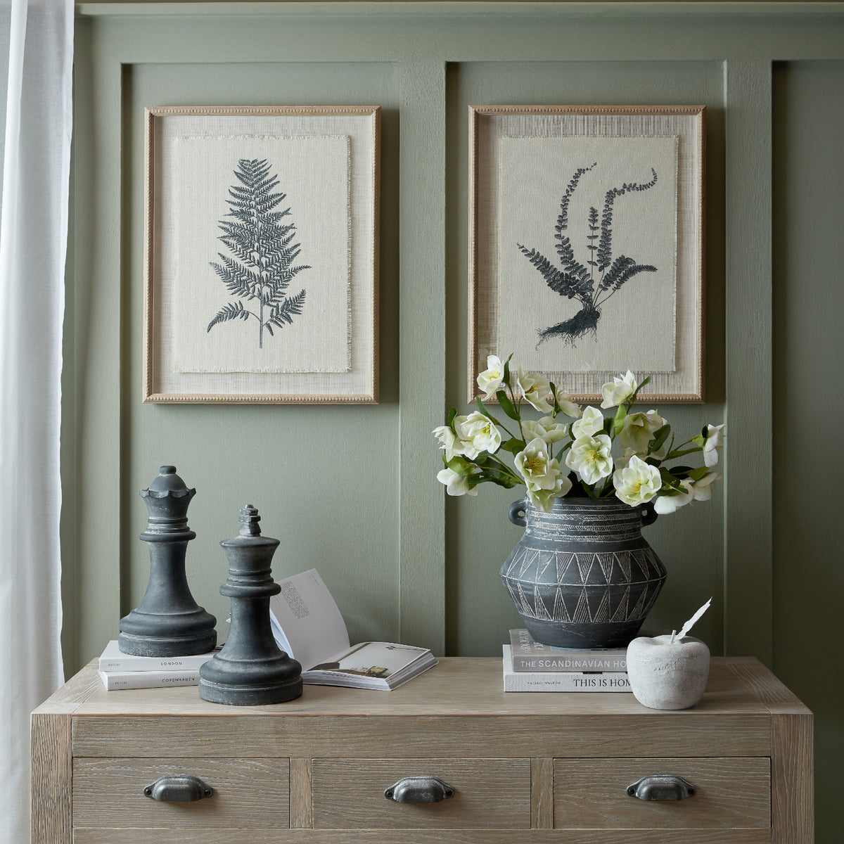 Flora & Fauna Collection Spleenwort On Linen In Beaded Frame - image 4