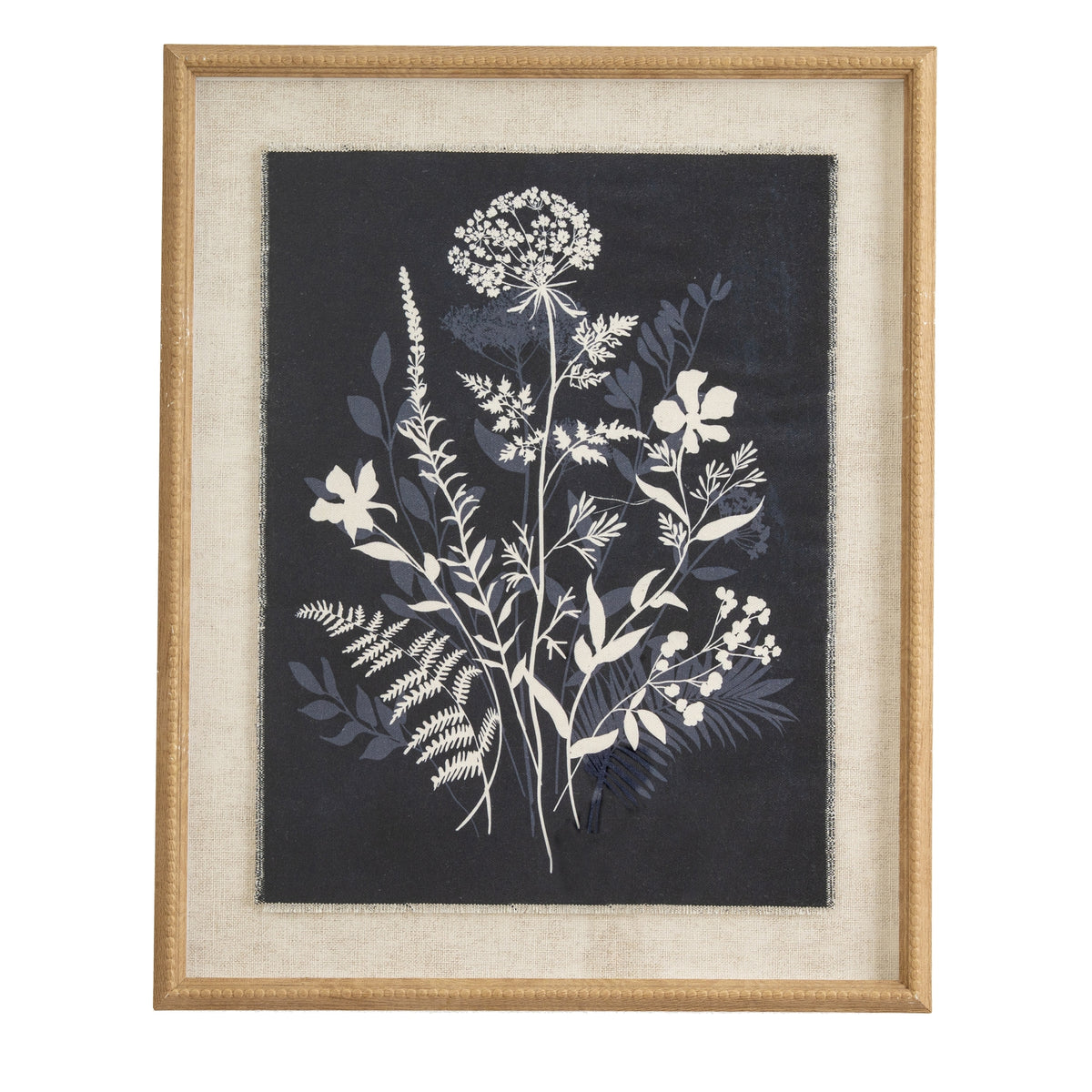 Flora & Fauna Collection Meadow On Linen In Beaded Frame - image 1