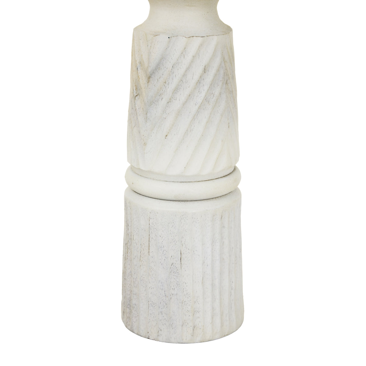 Large White Carved Candle Holder - image 3