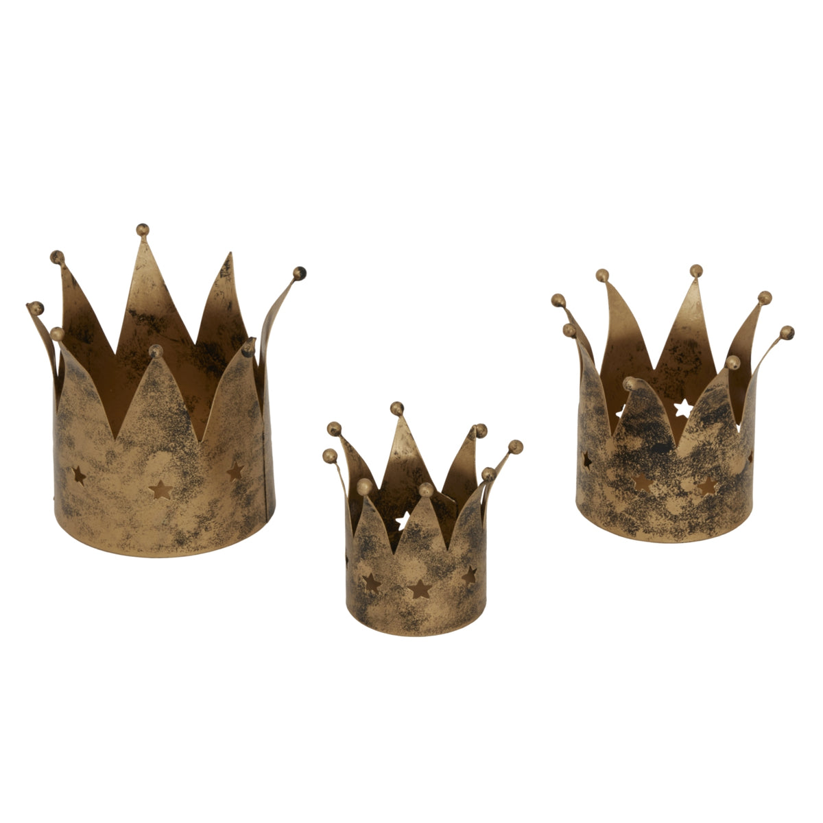 Antique Gold Crown Tealight Holder - image 3