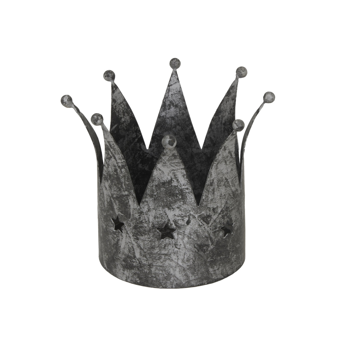 Antique Silver Crown Candle Holder - image 1