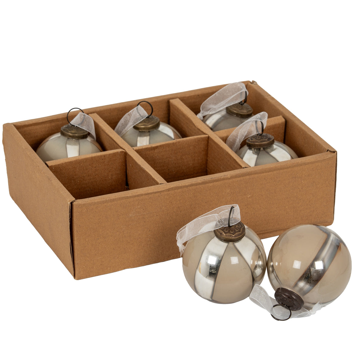 Silver Ombre Set Of 6 Baubles - image 1