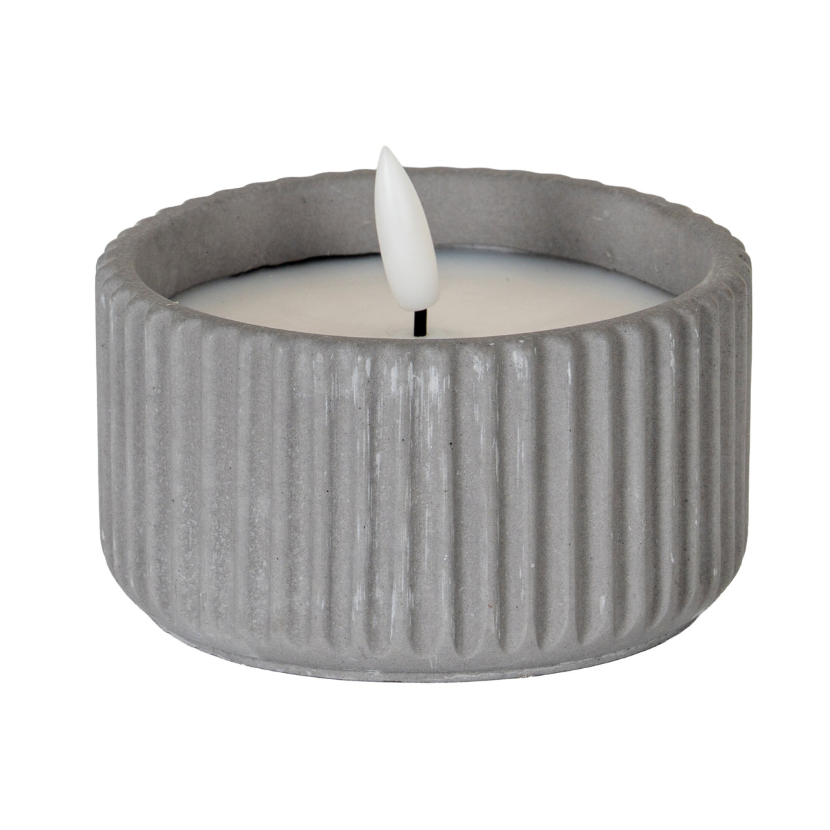 Luxe Collection Natural Glow Ribbed Small Led Candle - image 1